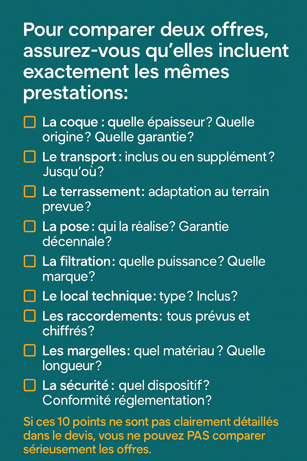 piscine coque erreurs à éviter pour comparer devis
